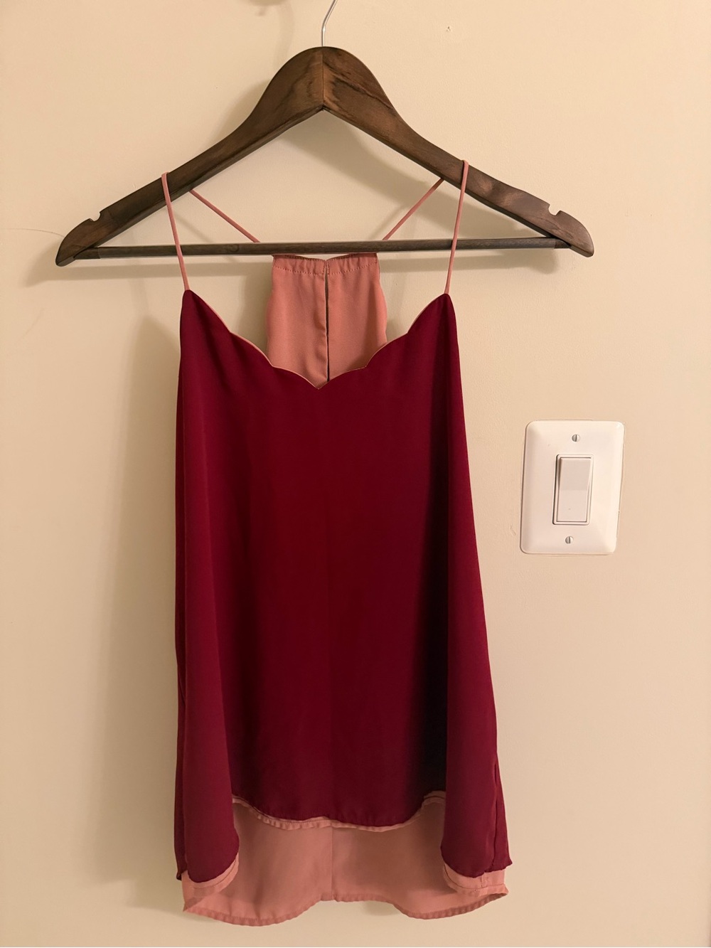 Express Reversible Spaghetti Strap Cami - Wine and Blush